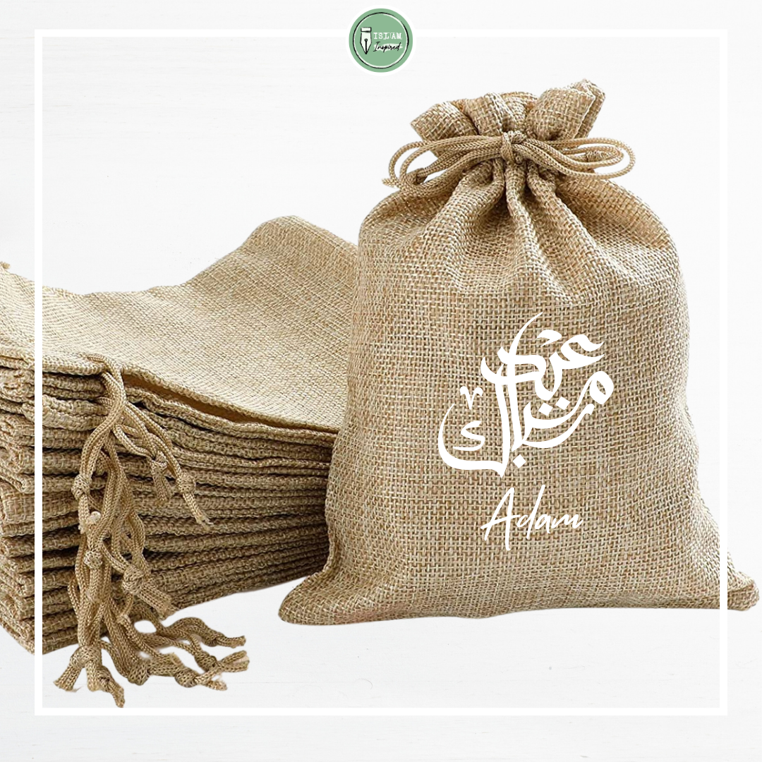 Eid Mubarak jute snoepzakje 'Arabisch'