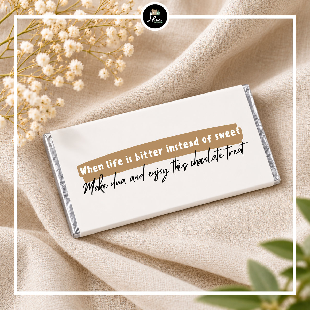 'When life is bitter instead of sweet, make dua & enjoy this chocolate treat'