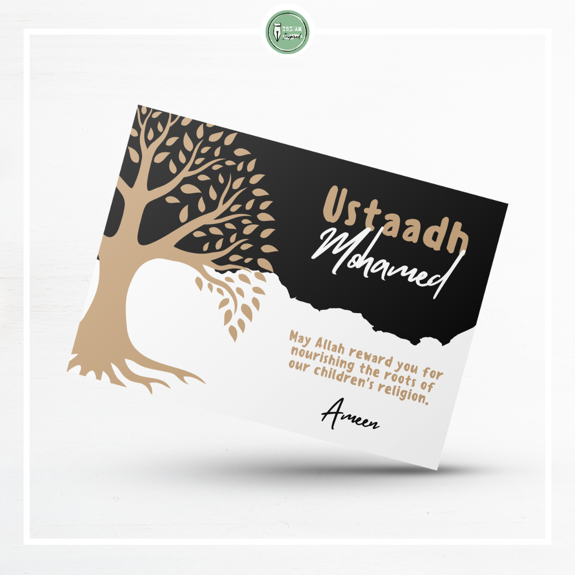 Gepersonaliseerde wenskaart voor een ustaadh(a) - May Allah reward you
