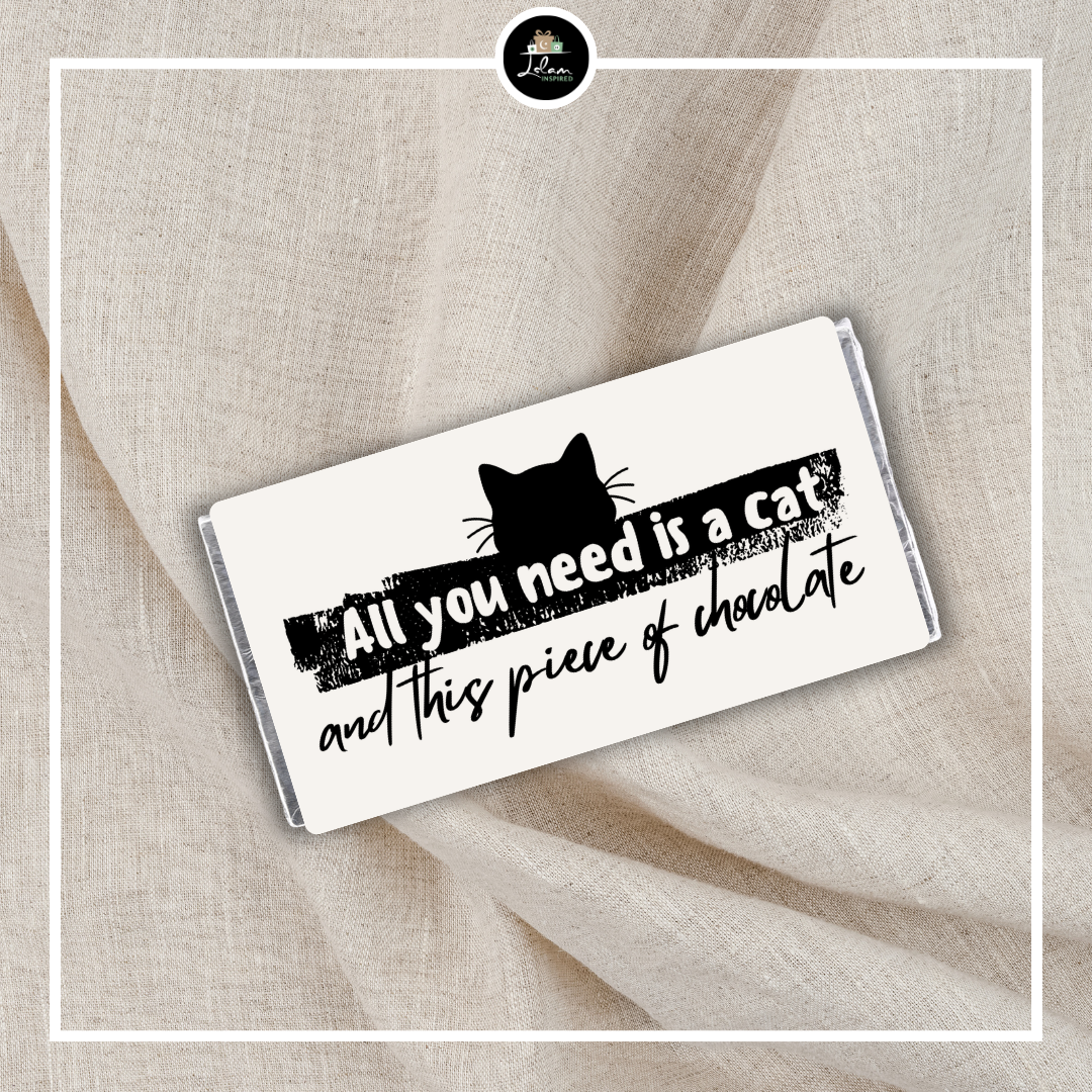'All you need is a cat and this piece of chocolate'