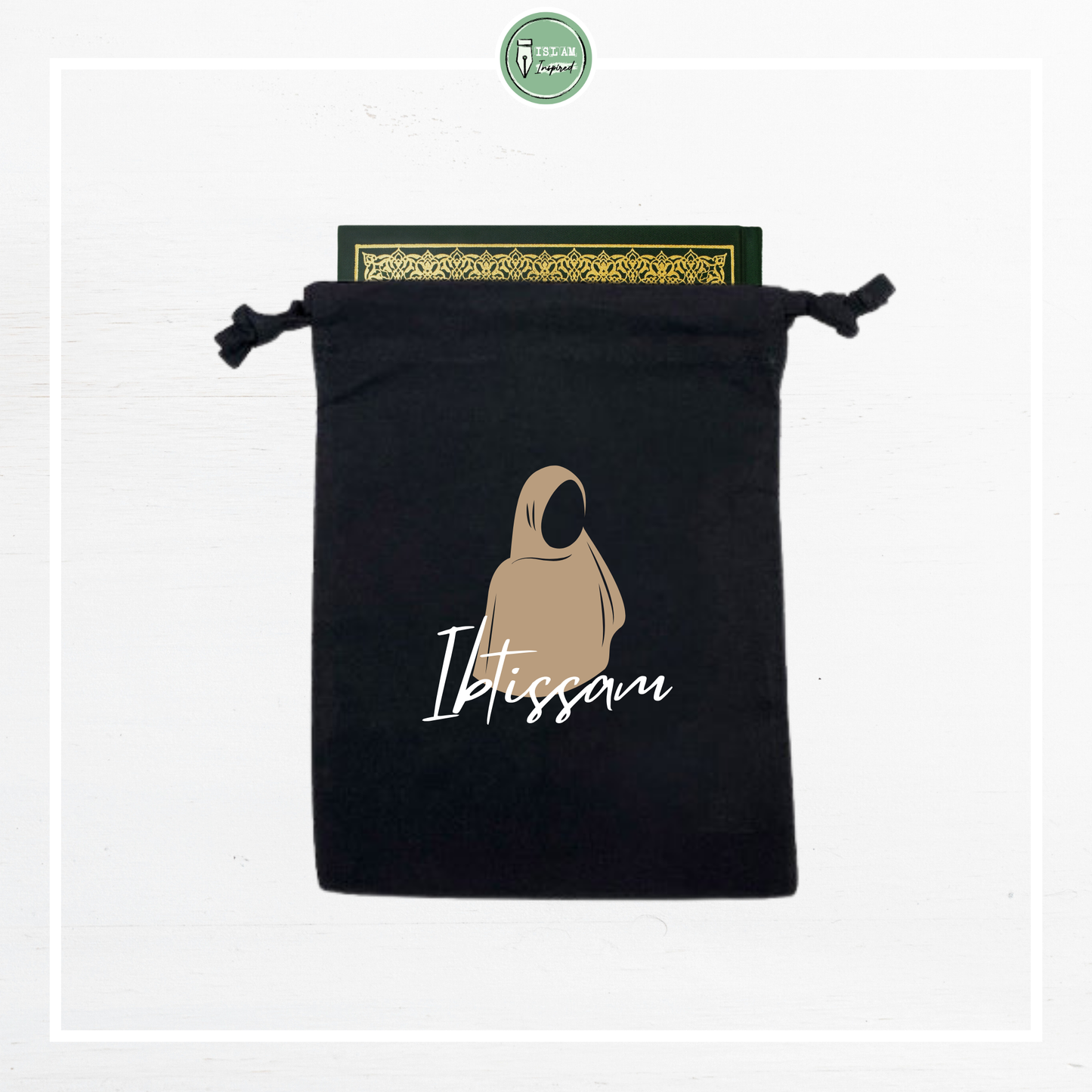 Gepersonaliseerde bookbag met hijab illustratie