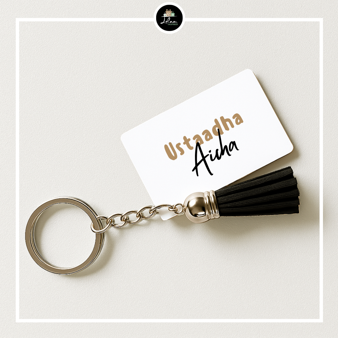 Double sided keychain for an ustaadh or ustaadha