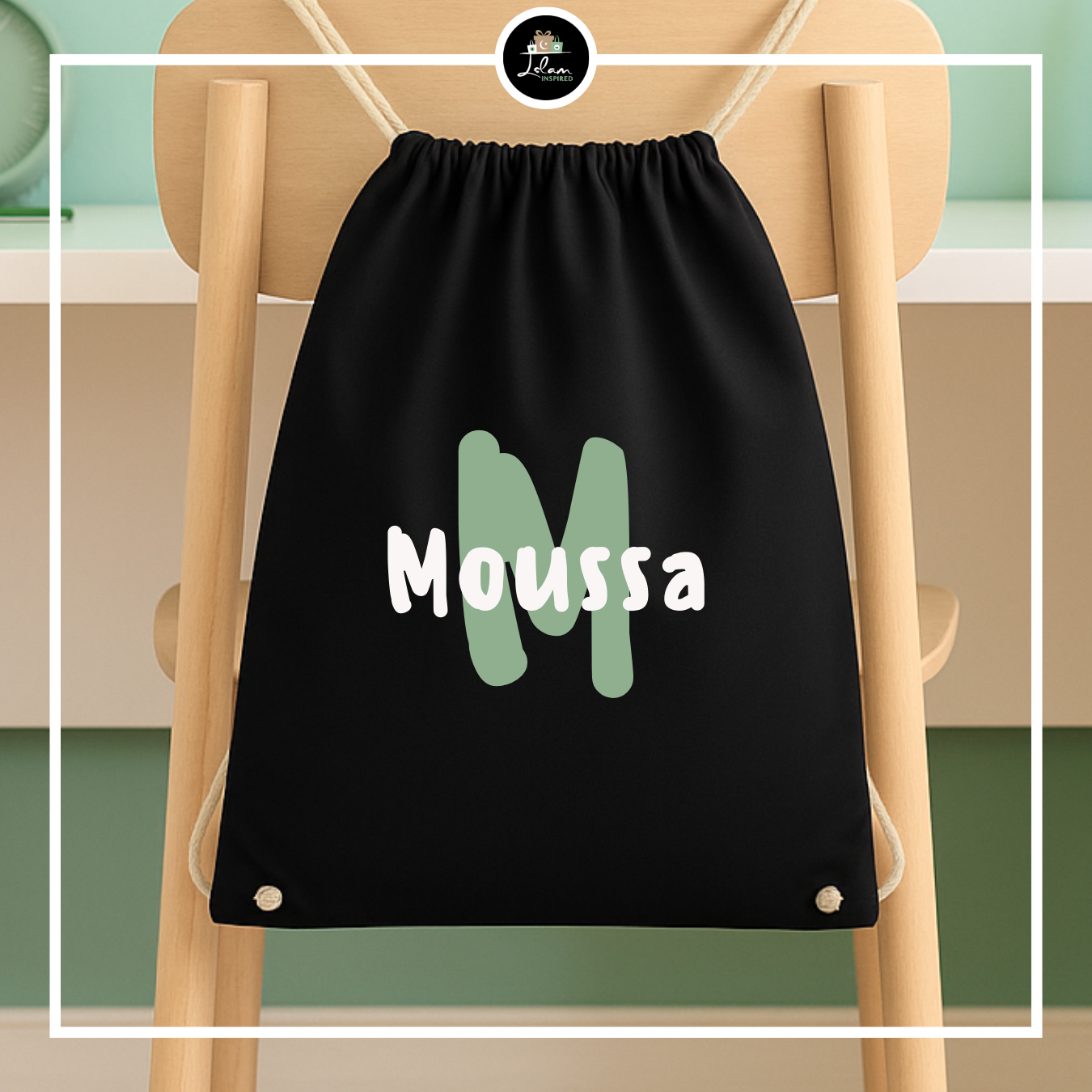 Personalized drawstring bag