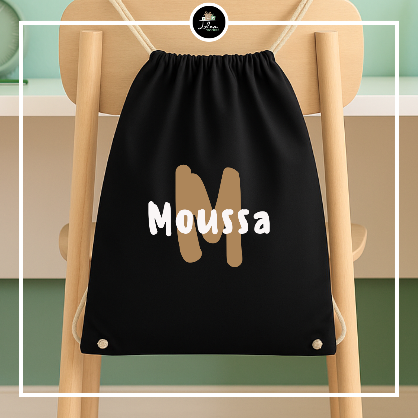 Personalized drawstring bag