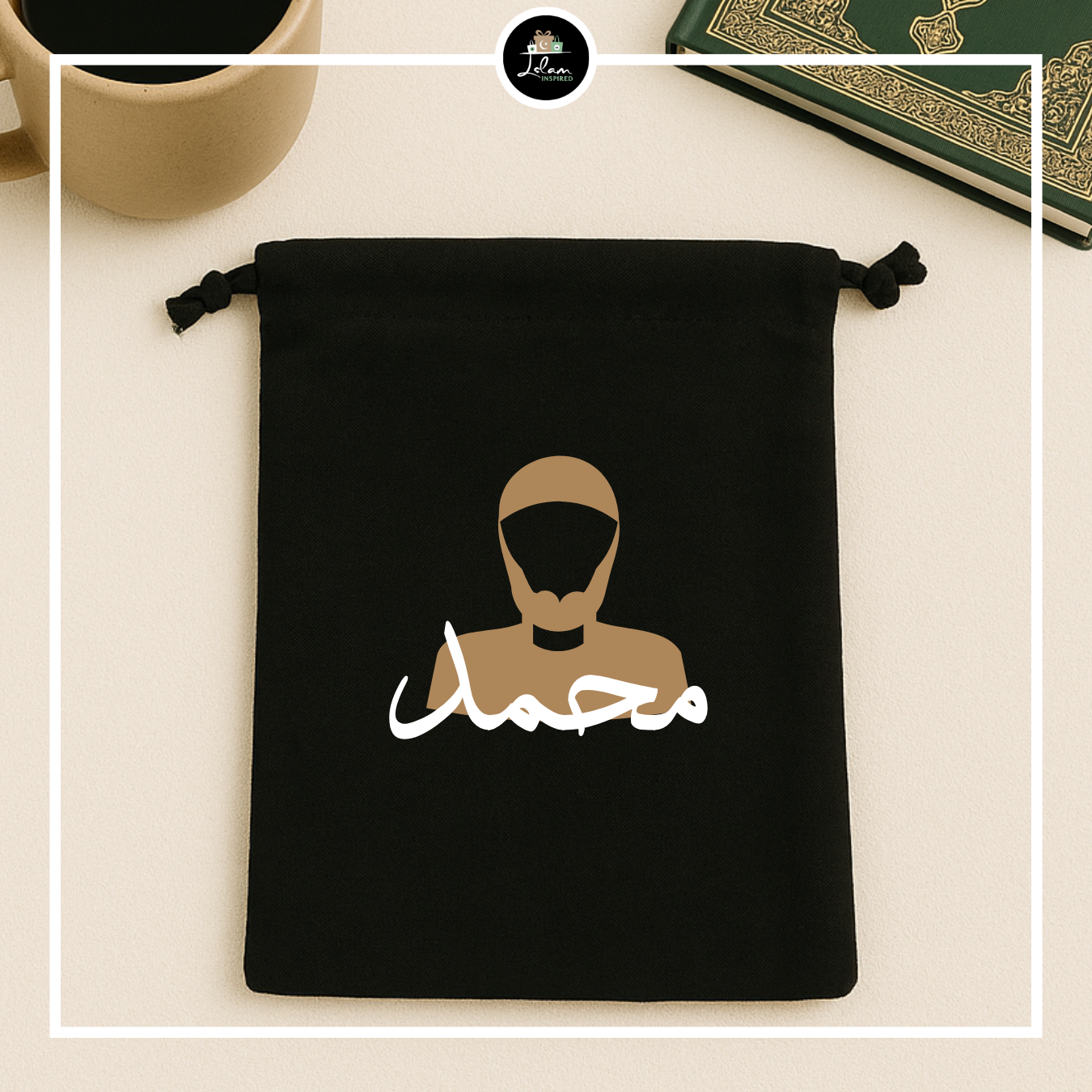 Gepersonaliseerde bookbag met baard illustratie - Arabisch