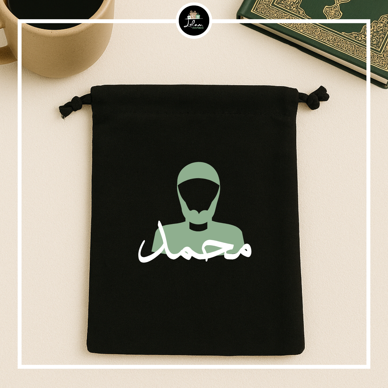 Gepersonaliseerde bookbag met baard illustratie - Arabisch
