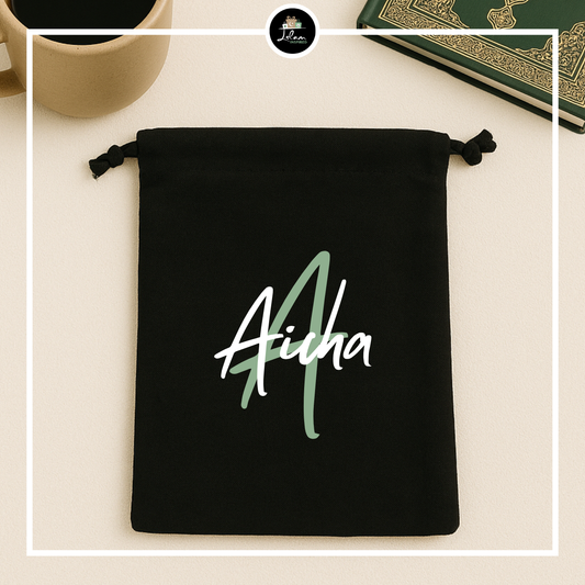 Gepersonaliseerde bookbag met naam en initiaal - Sierlijk