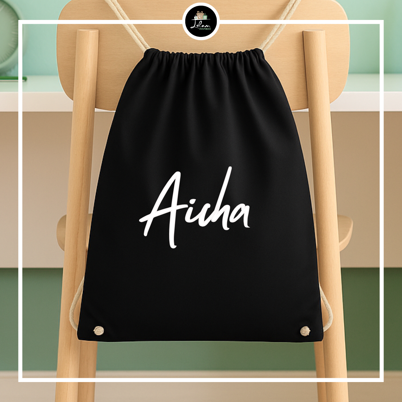 Personalized drawstring bag