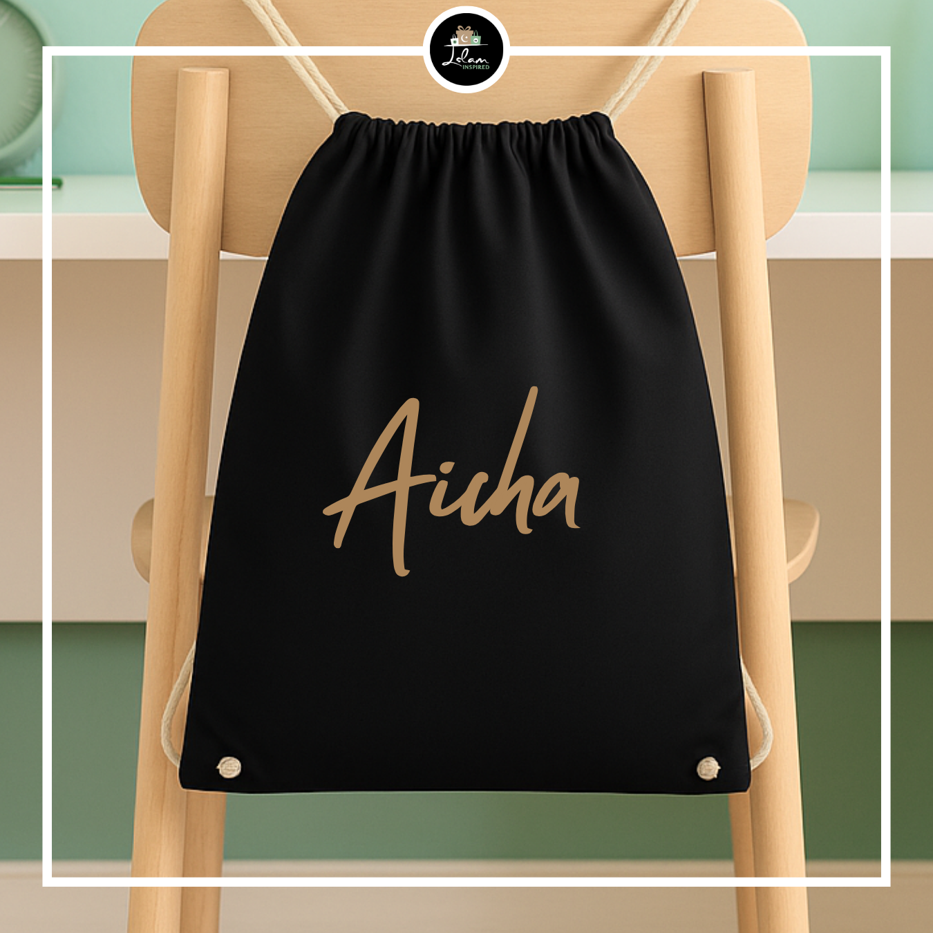 Personalized drawstring bag