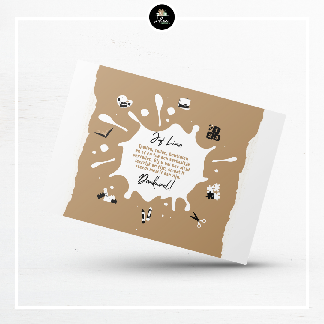 Personalized greeting card for a nursery teacher