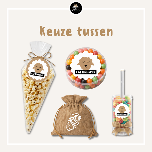 Eid Mubarak giftbag voor een puber/tiener in Schaap thema - diverse varianten