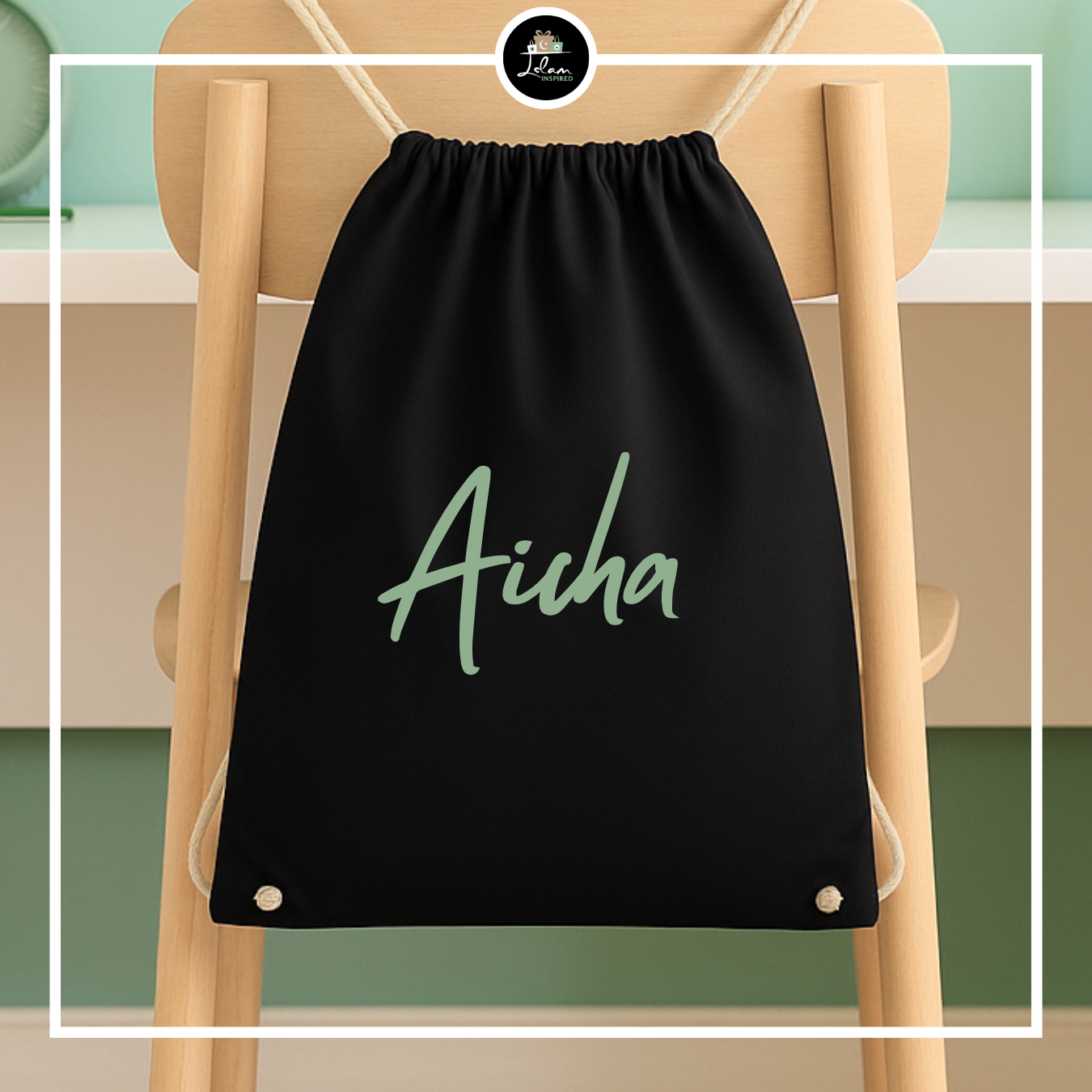 Personalized drawstring bag