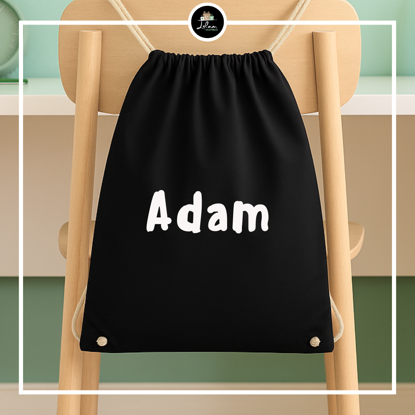 Personalized drawstring bag