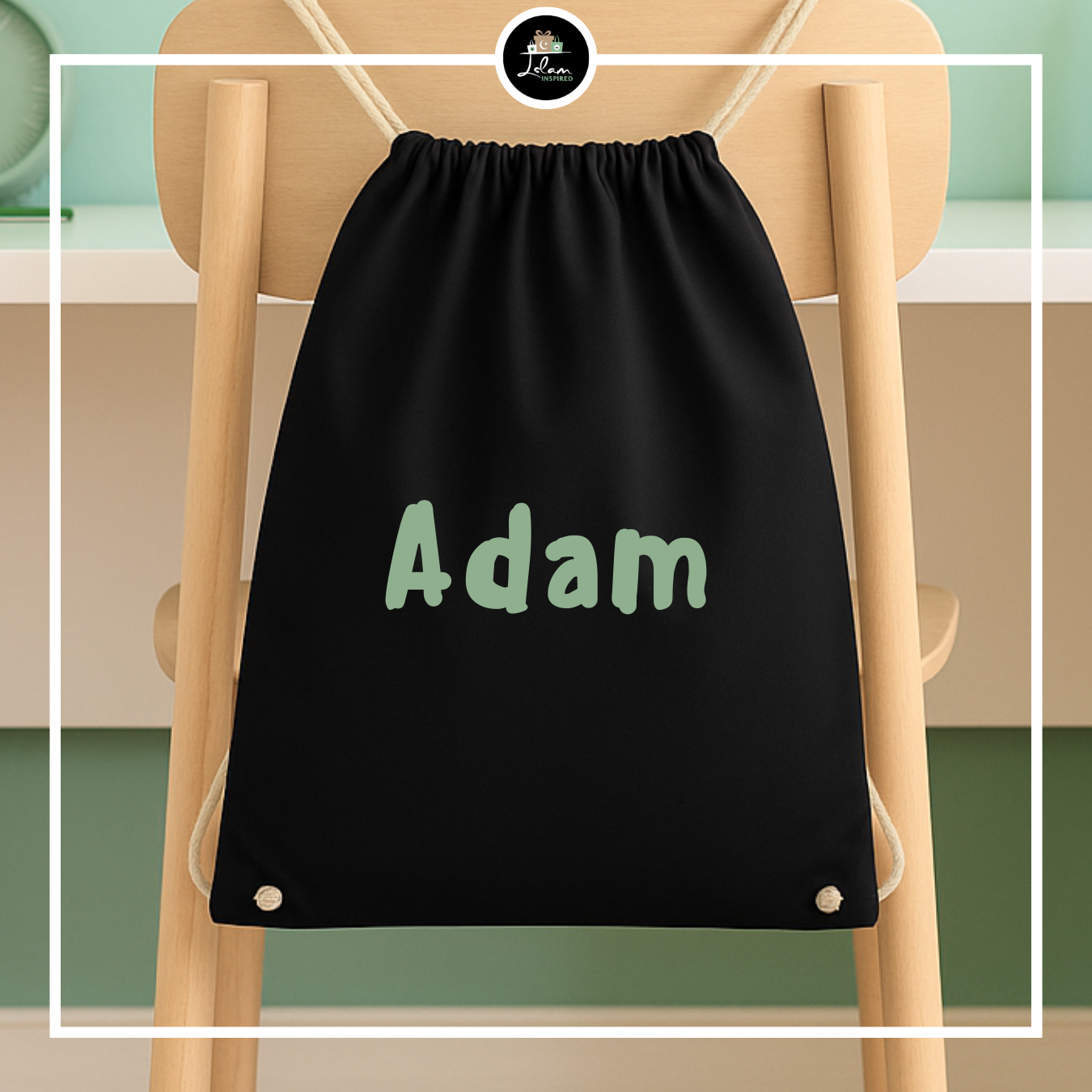 Personalized drawstring bag