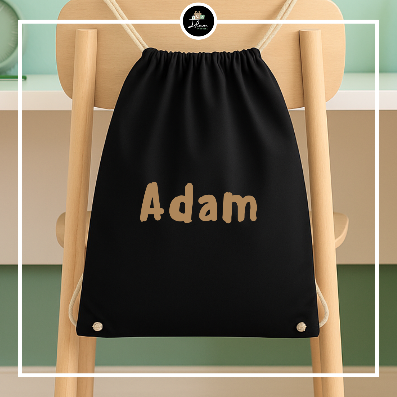 Personalized drawstring bag