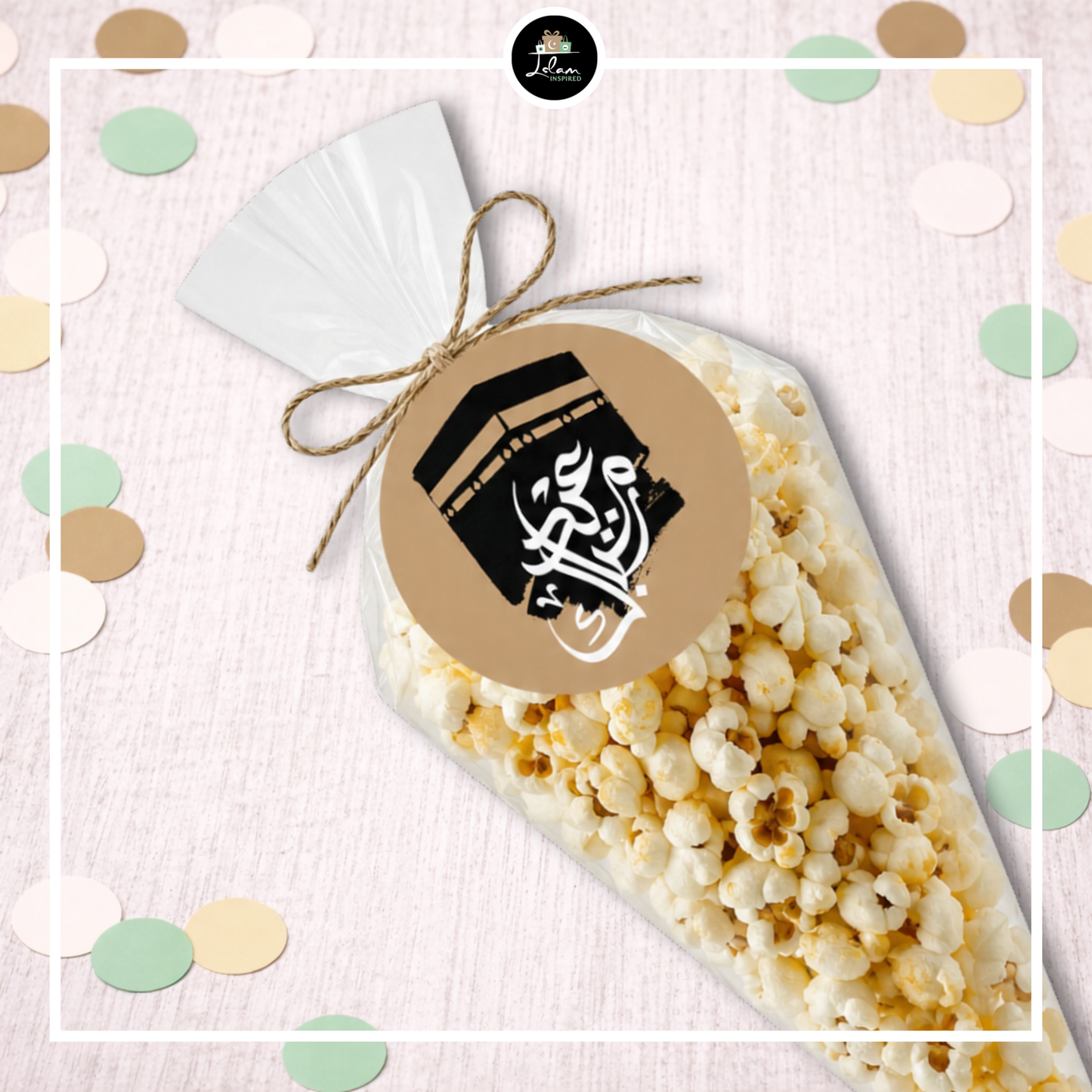 Eid mubarak popcorn cone bag