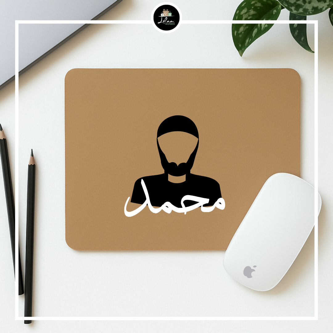 Gepersonaliseerde muismat baard illustratie