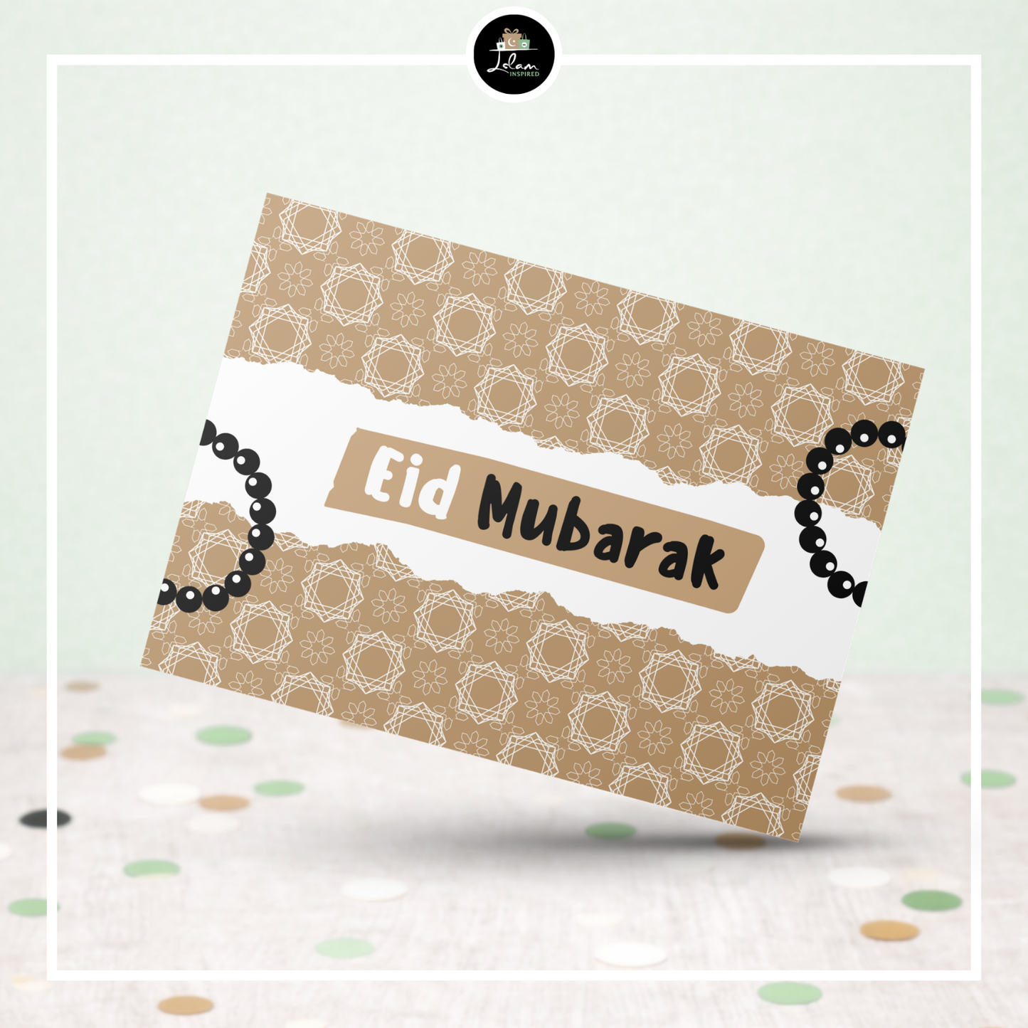 Eid Mubarak greeting card 'May your Ibaadah stay on fleek'