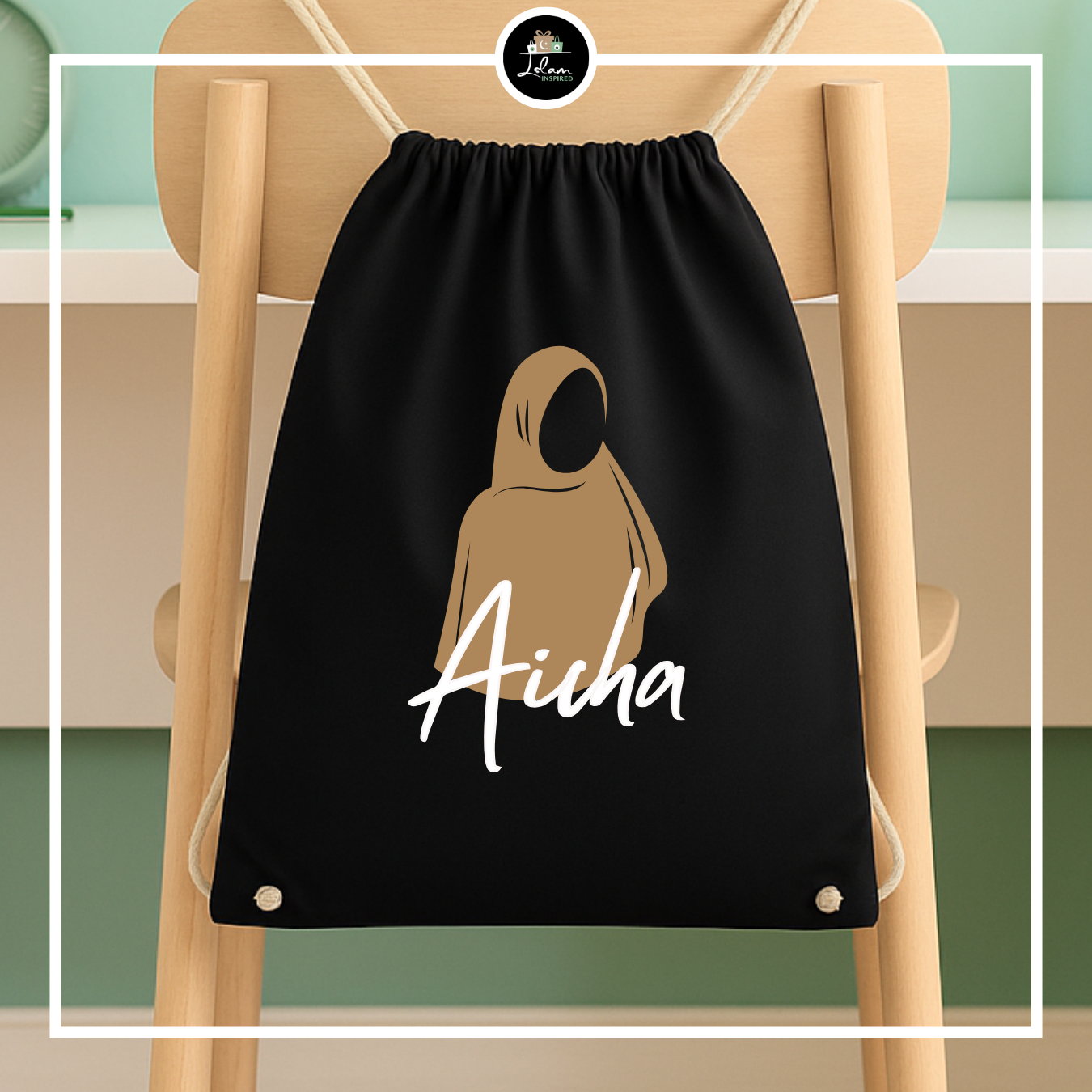 Personalized drawstring bag