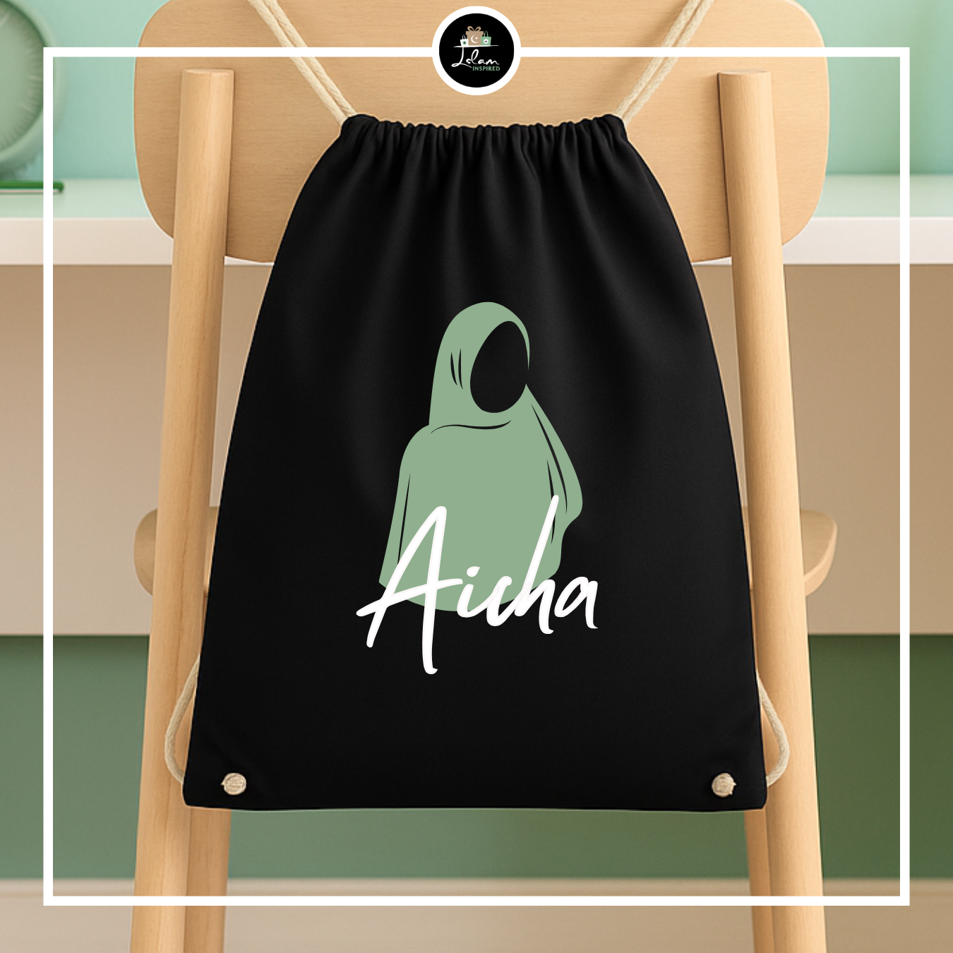 Personalized drawstring bag