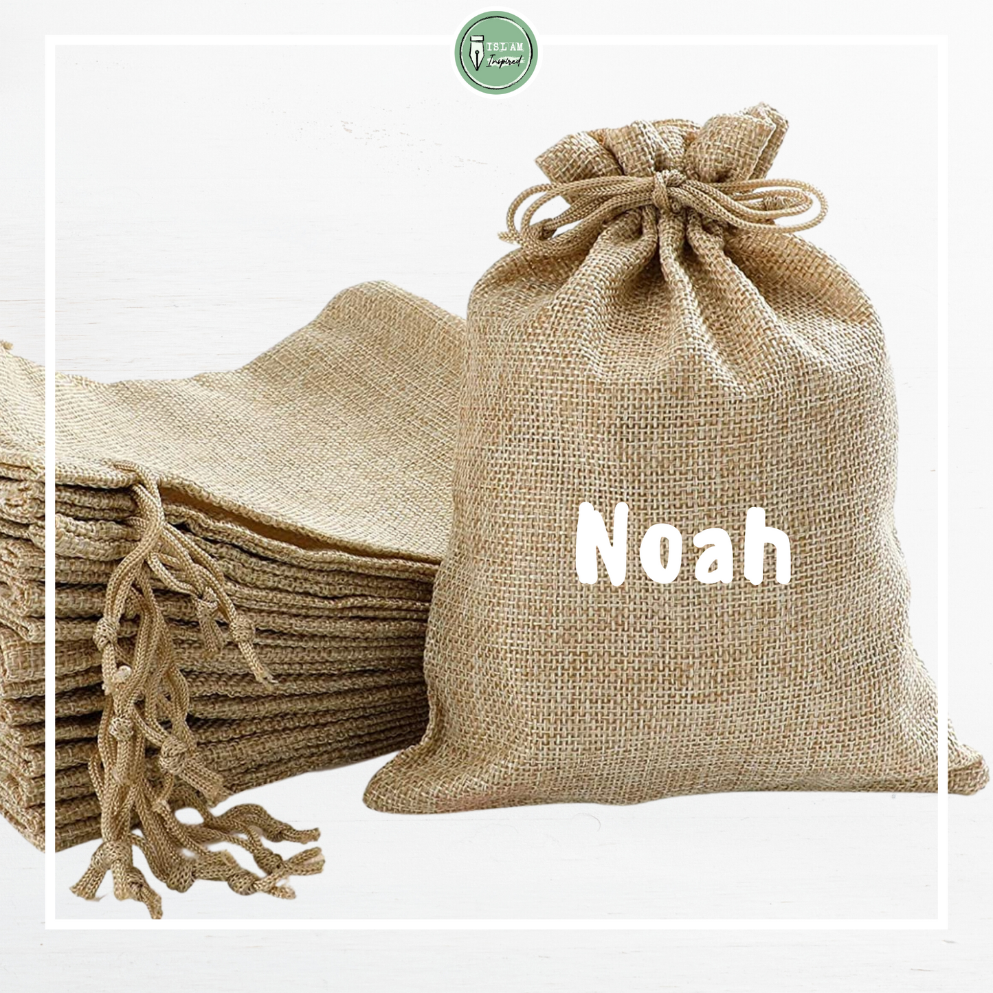 Jute zakje met naam (leeg of gevuld)