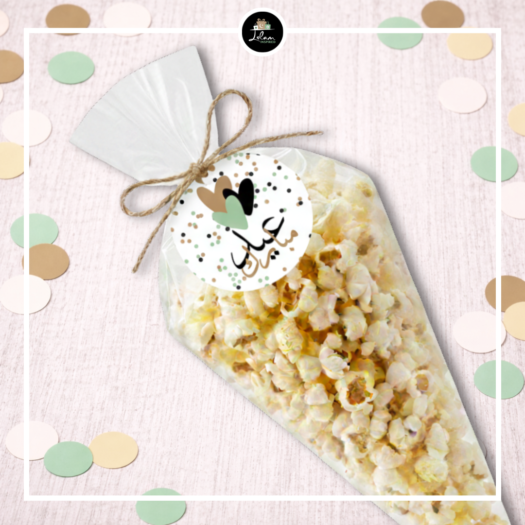 Eid mubarak popcorn puntzak in confetti thema