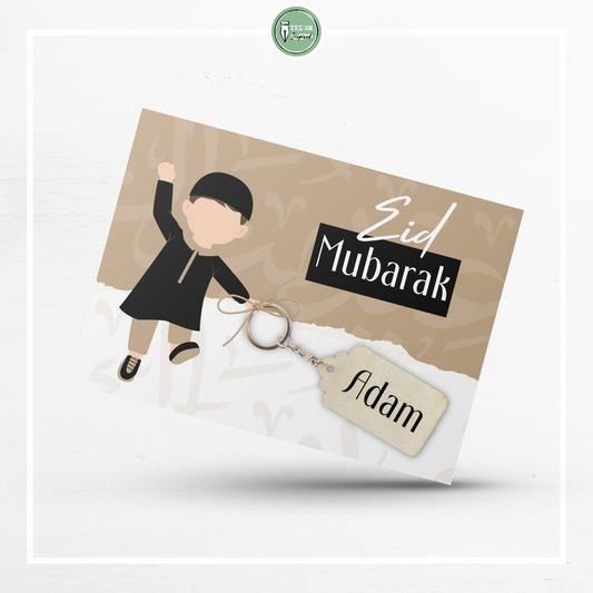 Eid Mubarak keycard voor een moslimjongen