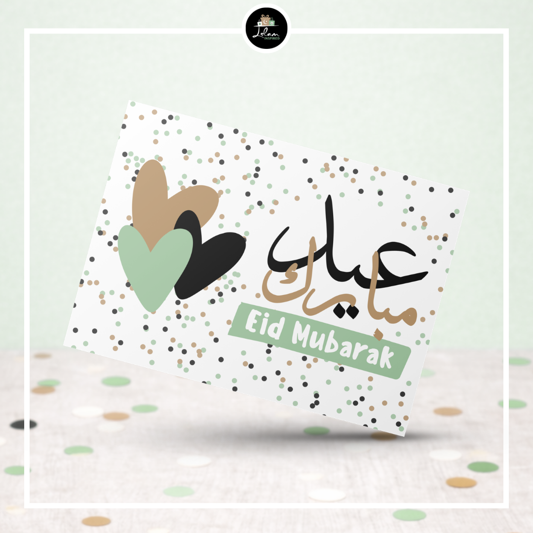 Eid Mubarak wenskaart in confetti thema