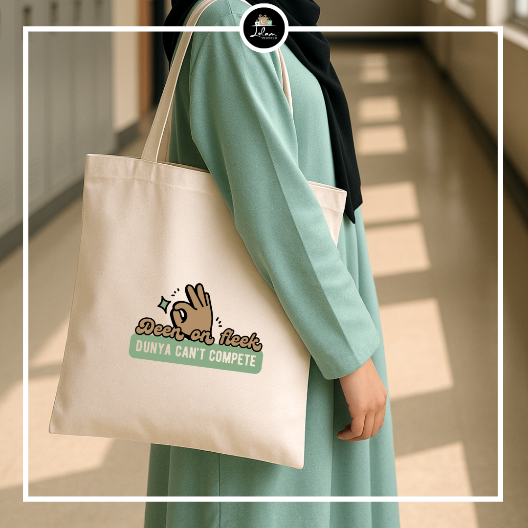 Totebag 'Deen on fleek, dunya can't compete'