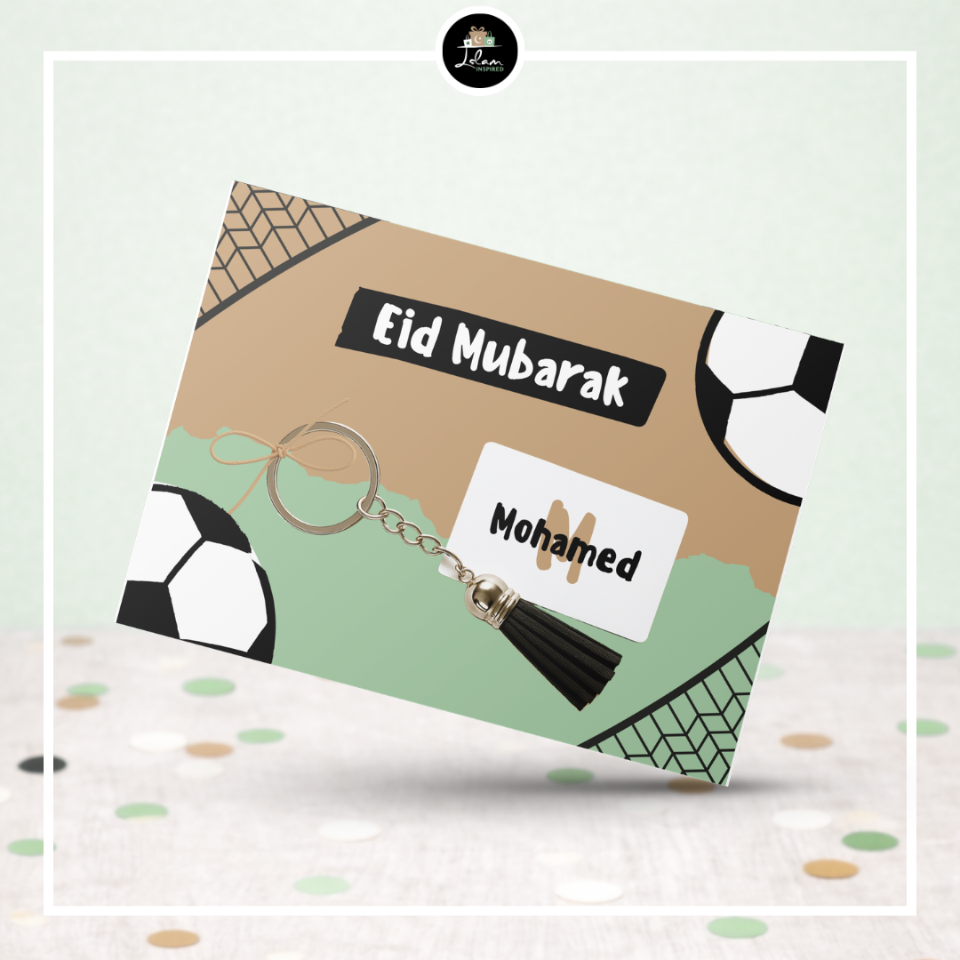 Eid Mubarak keycard in voetbal thema
