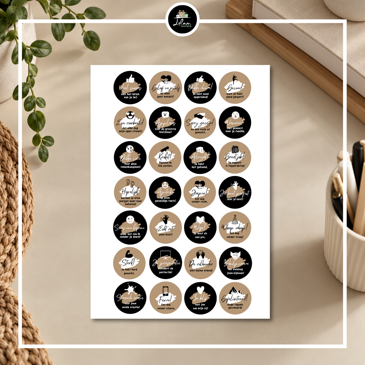 Sticker verzamelbord met 56 stickers