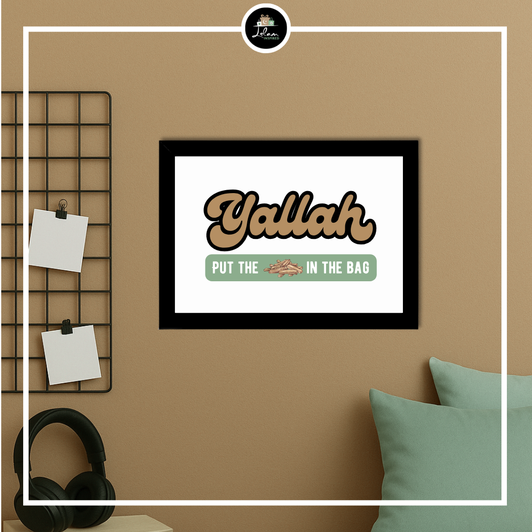 Poster of lijst 'Yallah, put the fries in the bag'