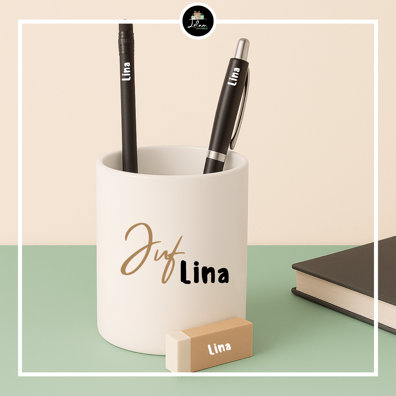 Personalized pen holder for an ustaadh or ustaadha