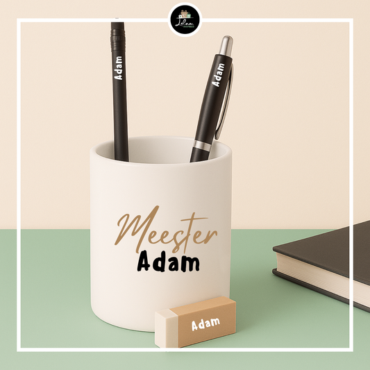 Gepersonaliseerde pennenhouder voor een juf of meester