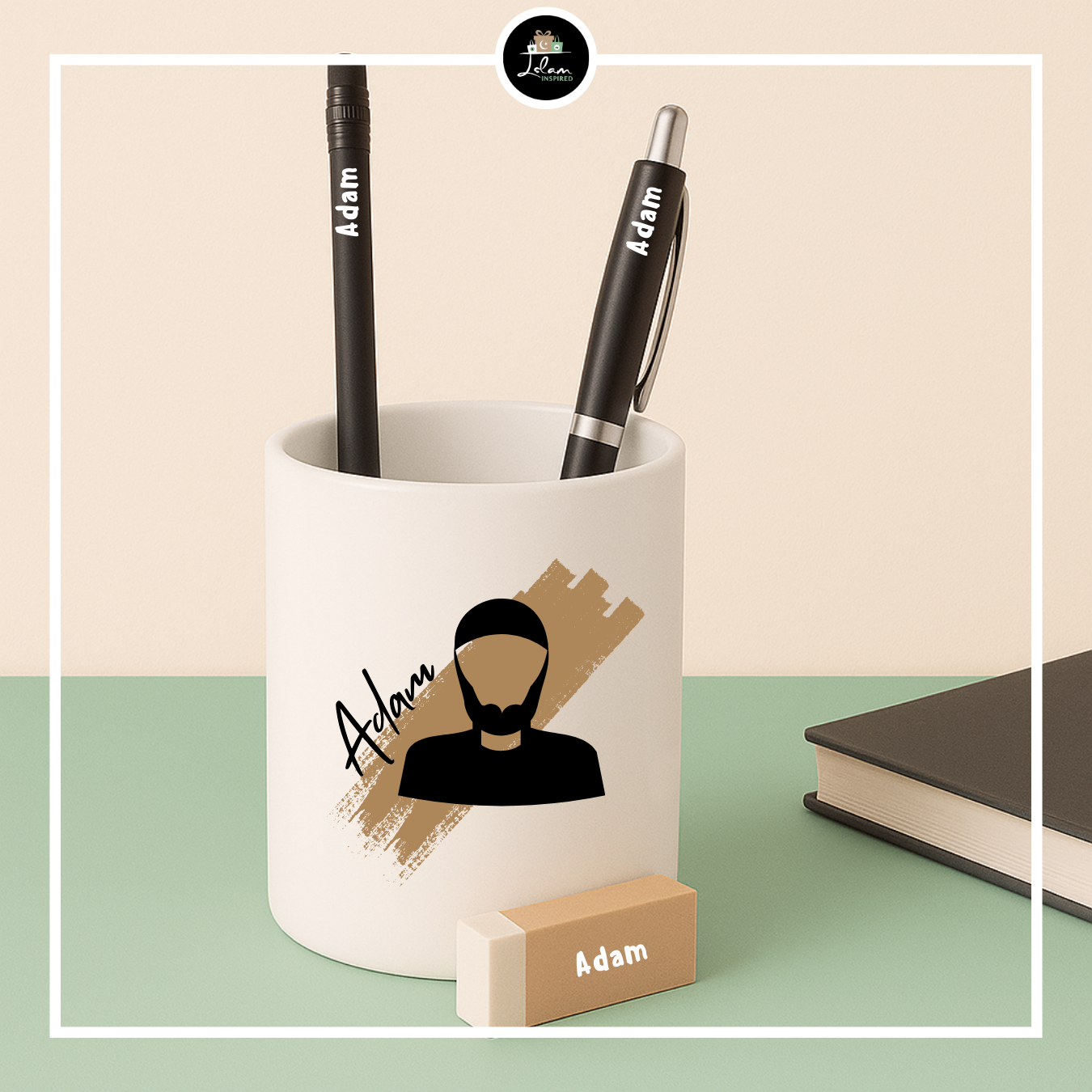 Personalized pen holder for an ustaadh or ustaadha