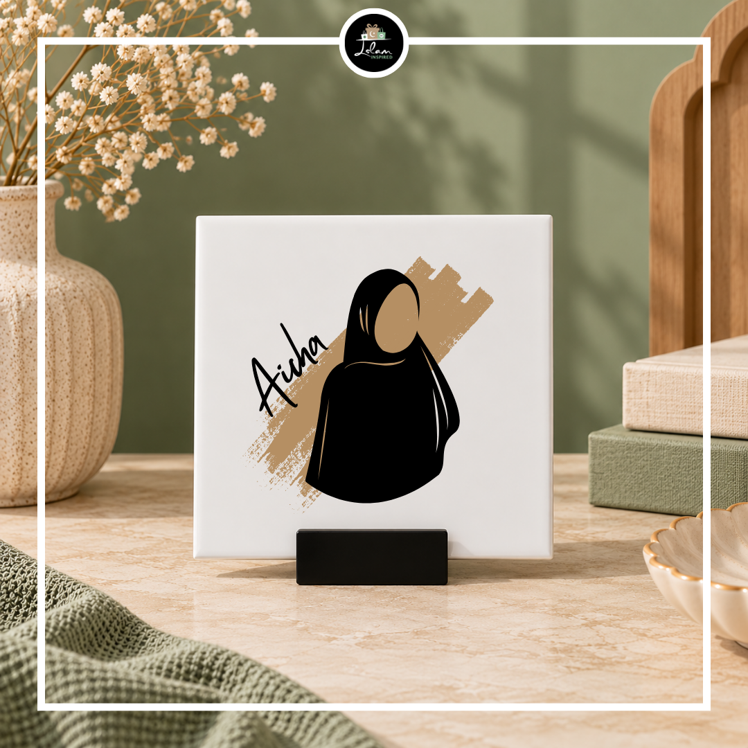 Gepersonaliseerde decoratietegel voor een hijabi