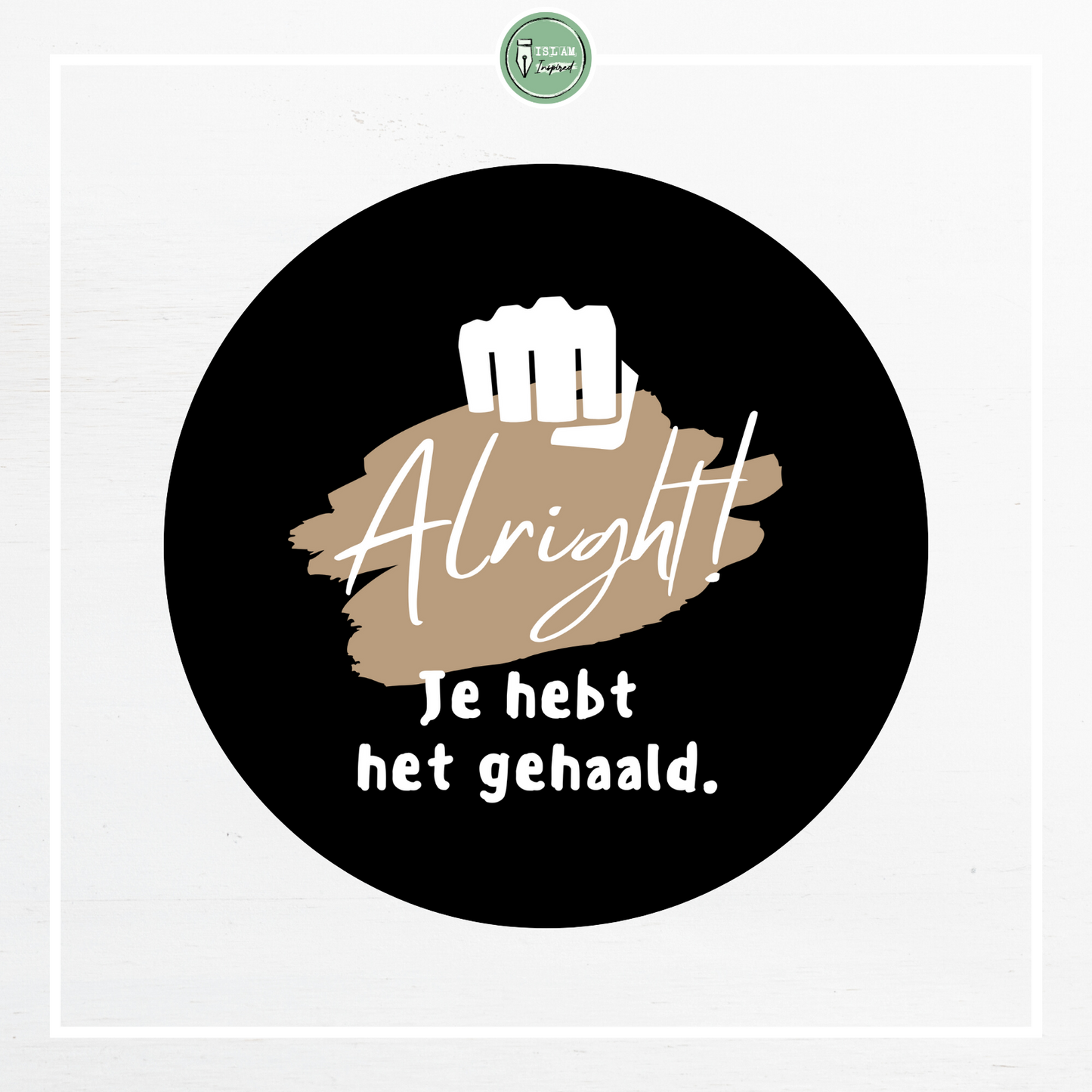 28 identieke stickers 'Allright, je hebt het gehaald'