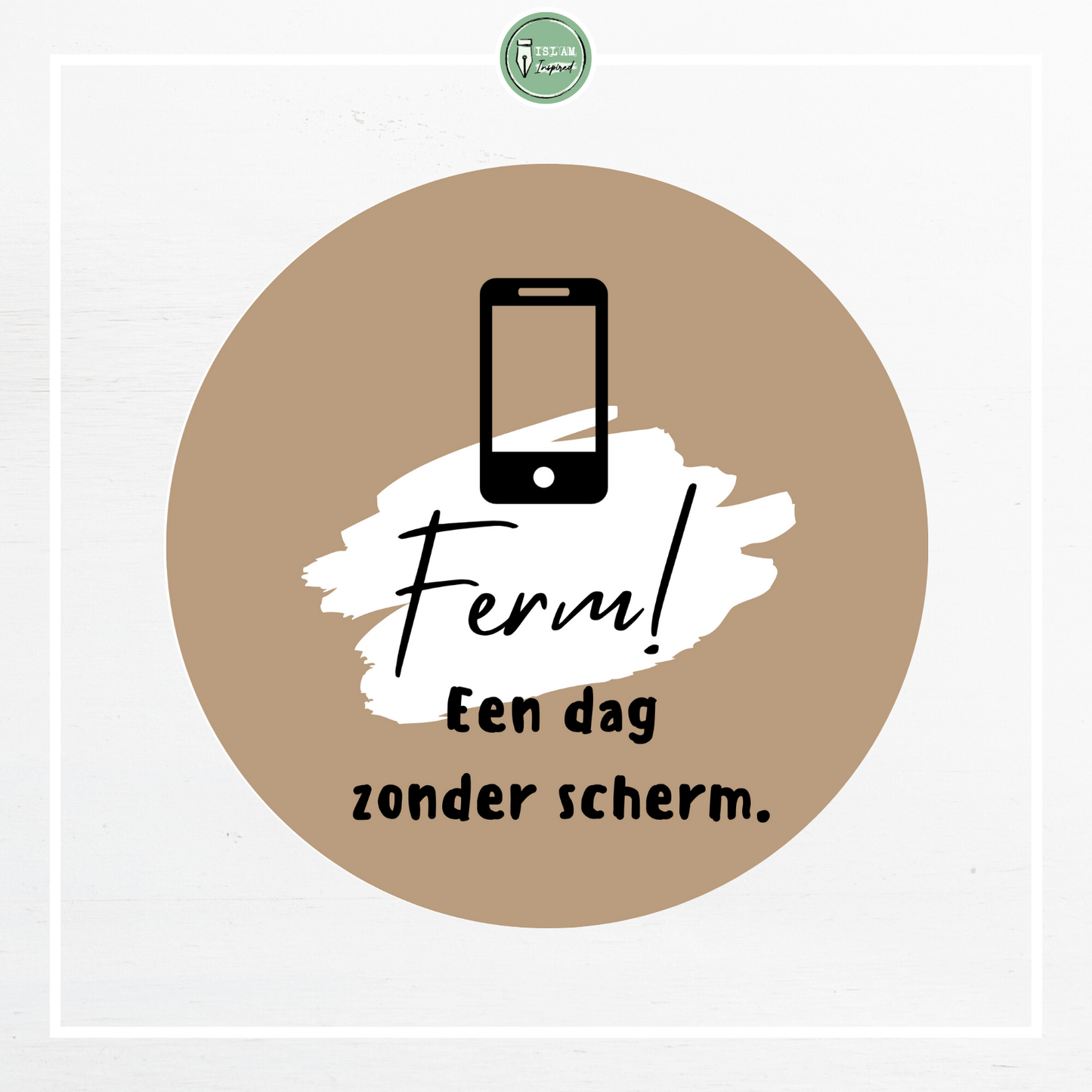 28 identieke stickers 'Ferm! Een dag zonder scherm'