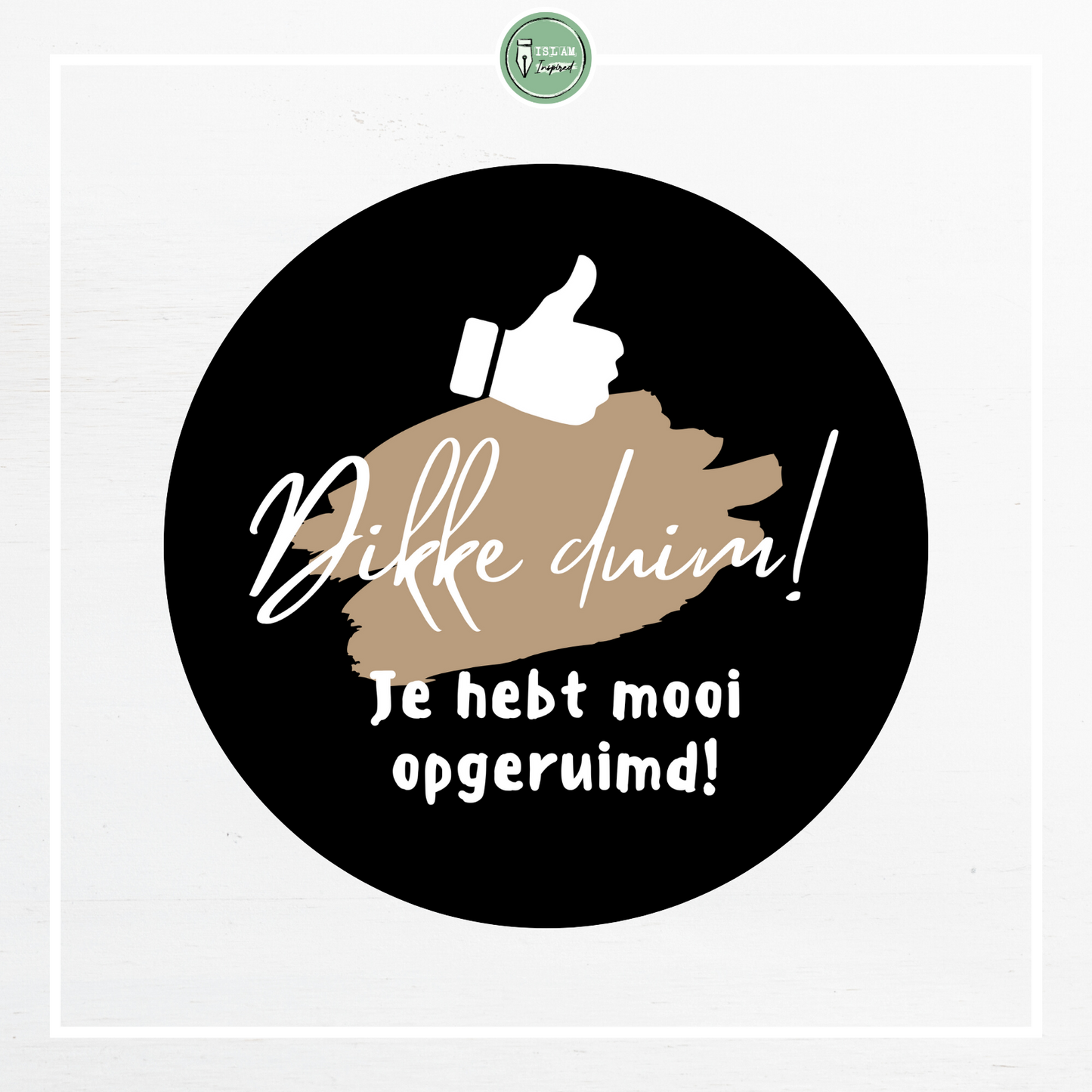 28 identieke stickers 'Dikke duim! Je hebt mooi opgeruimd'