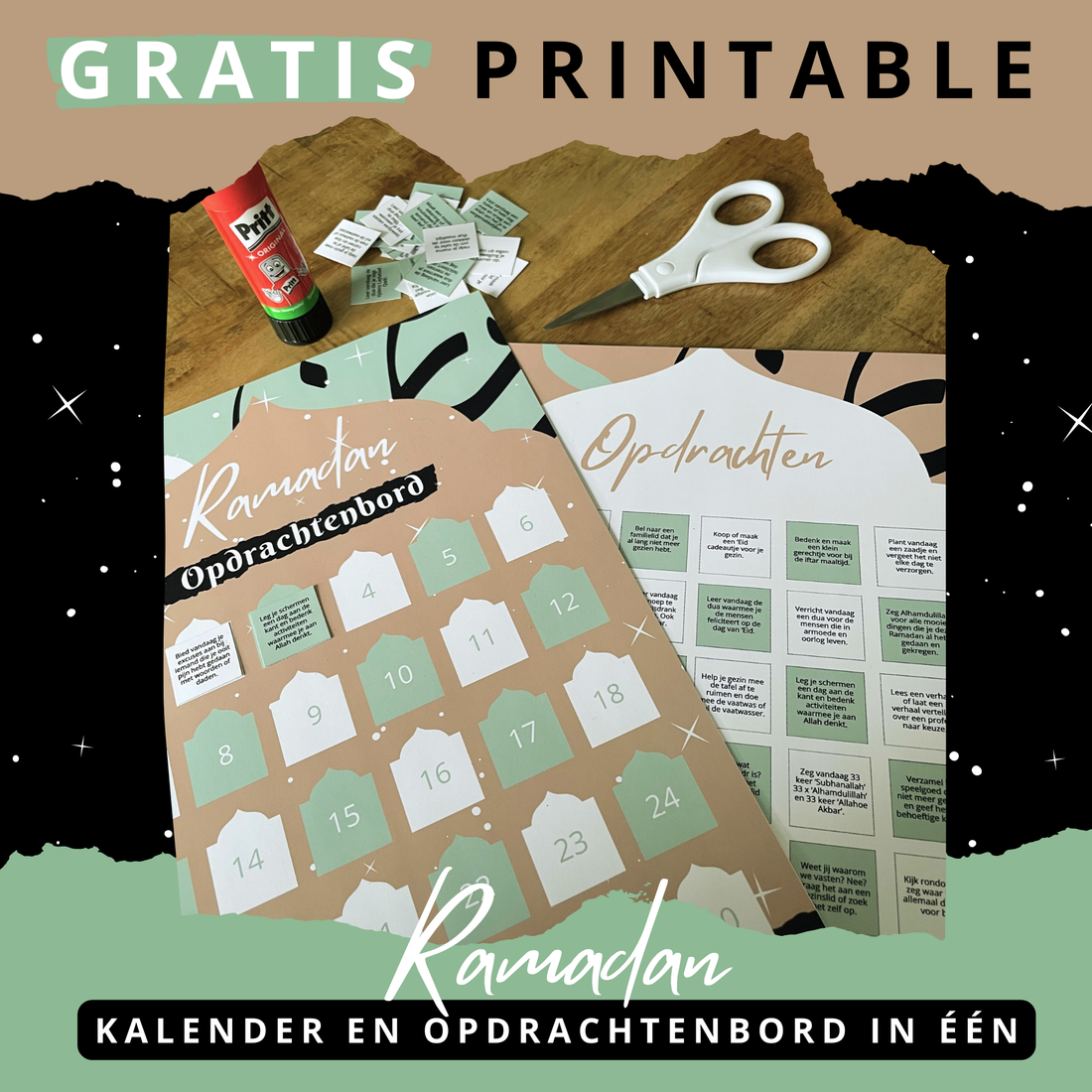 Ramadan kalender en opdrachtenbord