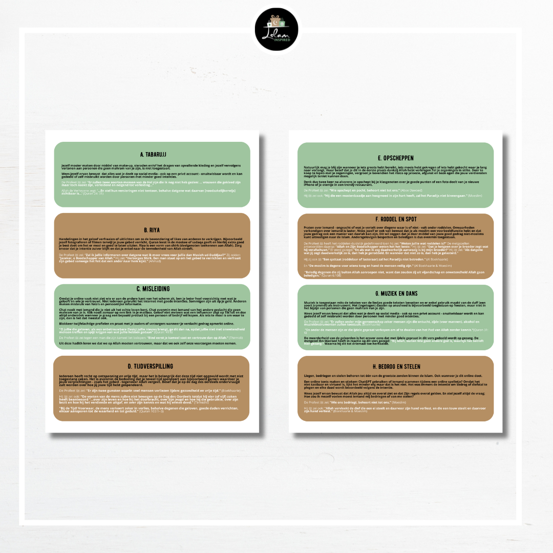 Interactieve printable voor Islamitische pubers