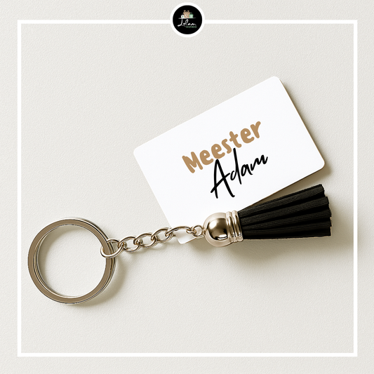Gepersonaliseerde sleutelhanger voor een juf of meester