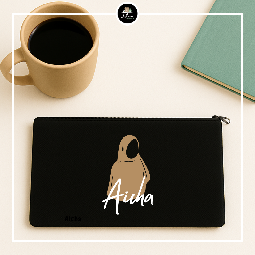 Trousse personnalisée avec illustration de hijab
