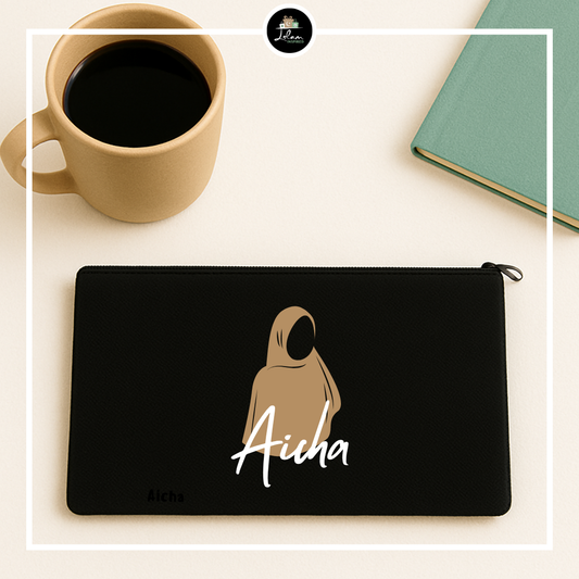 Trousse personnalisée avec illustration de hijab