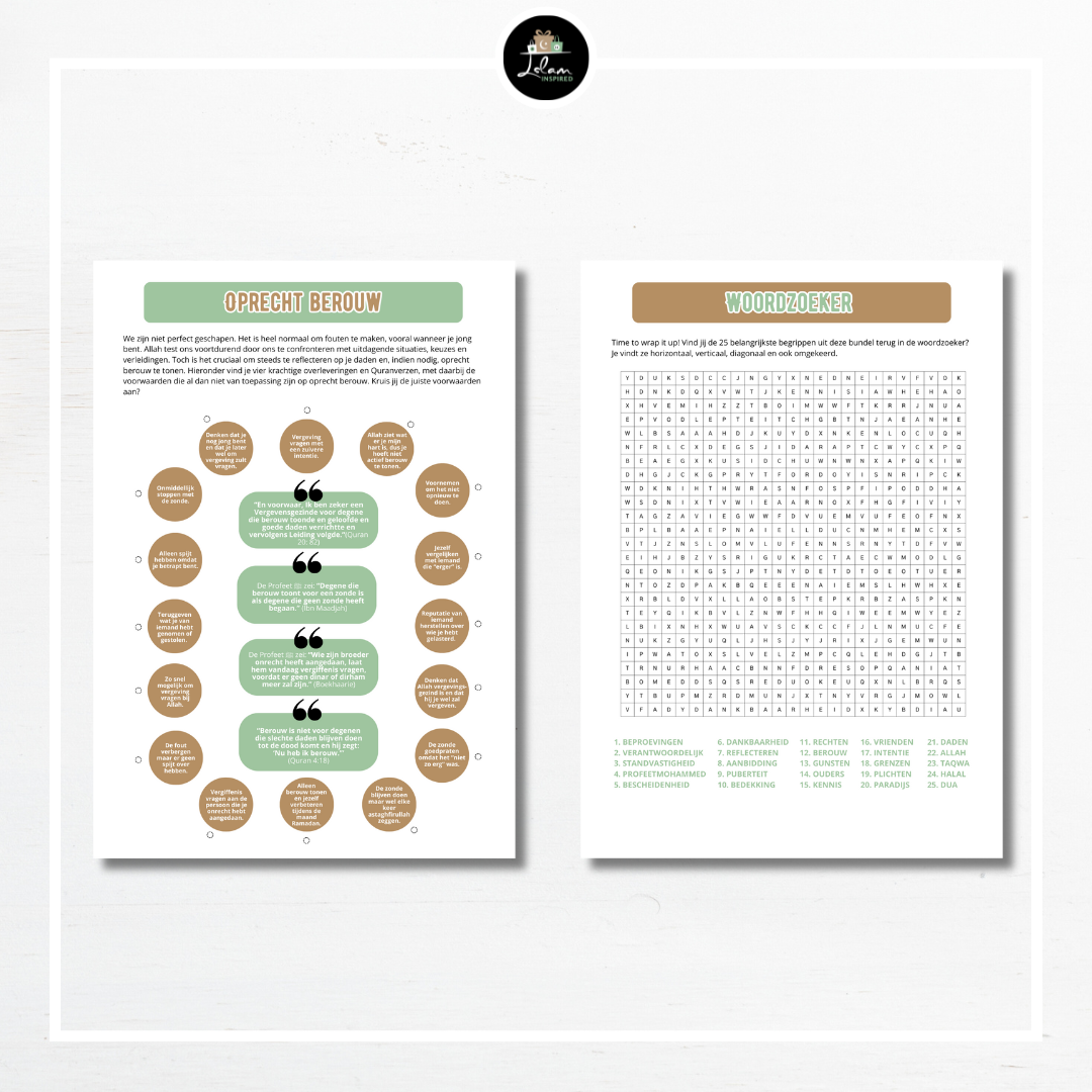 Interactieve printable voor Islamitische pubers