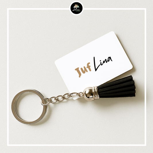 Gepersonaliseerde sleutelhanger voor een juf of meester