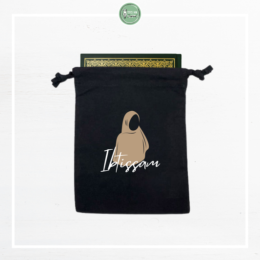 Gepersonaliseerde bookbag met hijab illustratie