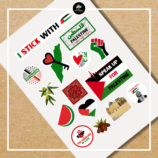 Palestina stickervel 'I stick with Palestine'