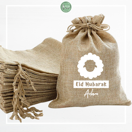 Eid Mubarak jute snoepzakje 'schaap'