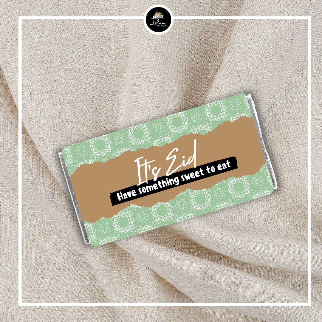 Eid Mubarak Chocolate Bar 'Today we count our blessings, not our calories'